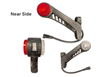LED Red/White Outline Marker Light (Nearside Long 18cm)